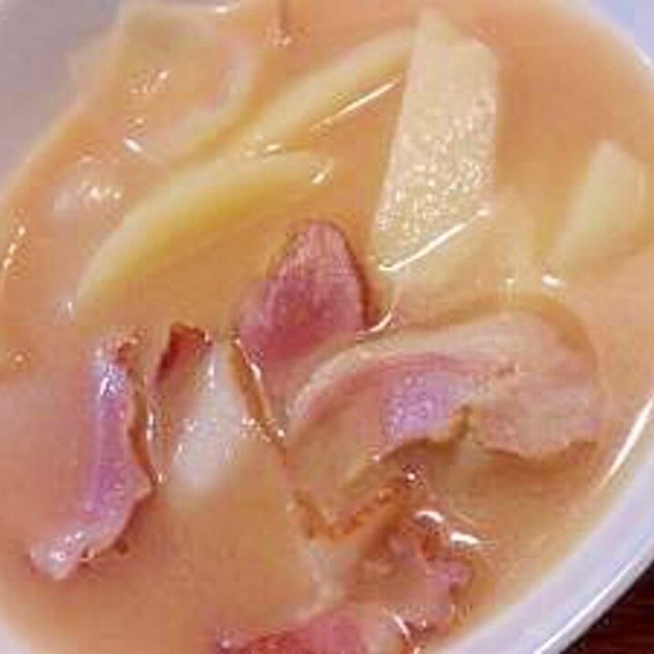じゃがいもの味噌バタースープ